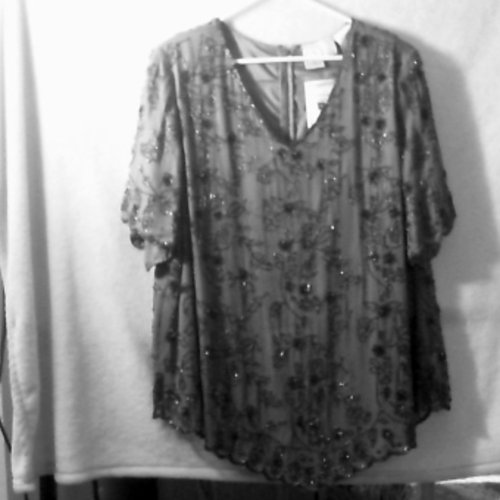 dark purple lined sequined on both sides top